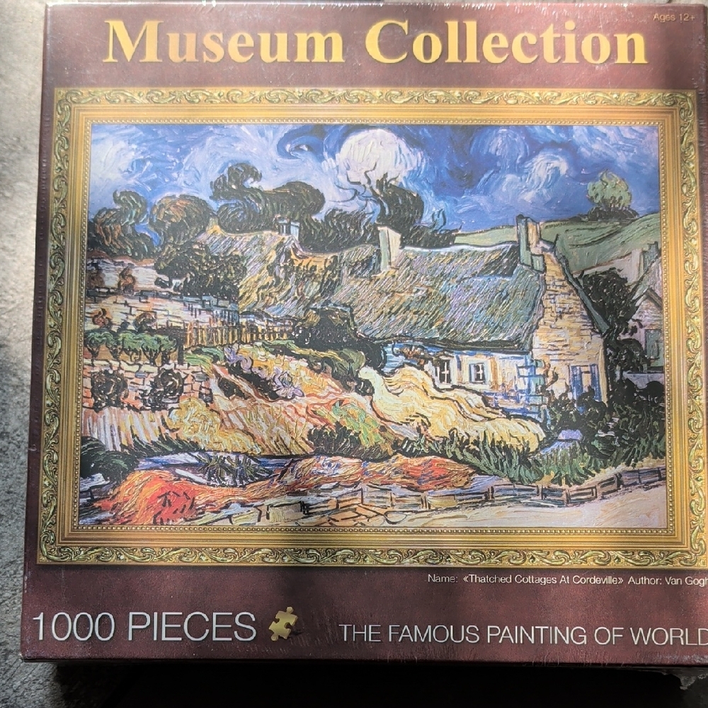 Museum Collection 1000-Piece Jigsaw Puzzle - Thatched Cottages (Van Gogh)